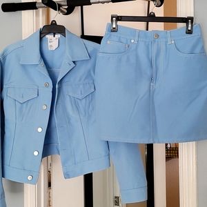 Helmut Lang Jean Jacket and Skirt